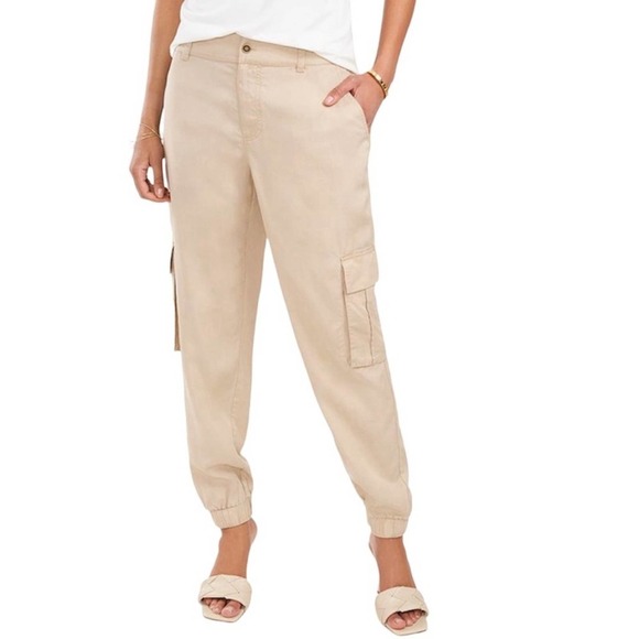 Vince Camuto Tapered Cargo Jogger Pant Tan Lyocell XS - Picture 1 of 8